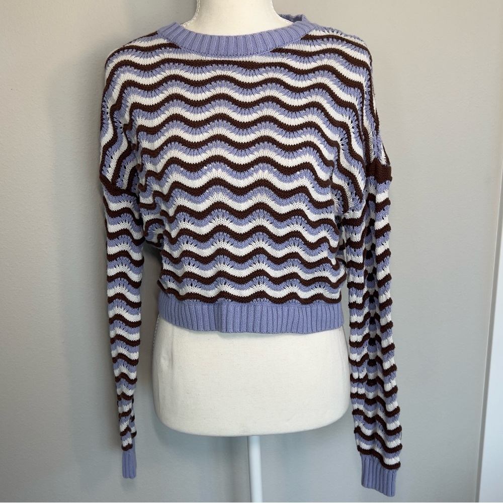 Hollister Wavy Lavender and Chocolate Sweater